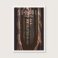 Sequoia National Park poster vector illustration design, forest poster design