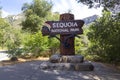 Sequoia National Park sign Royalty Free Stock Photo