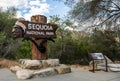 Sequoia National Park Welcome Sign With Historical Marker To The Right Royalty Free Stock Photo