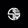 SER logo SER icon SER monogram SER letter minimalist Circle flat Unique modern abstract logo design Royalty Free Stock Photo