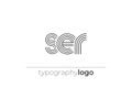SER modern geometric typography logo Royalty Free Stock Photo