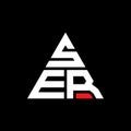 SER triangle letter logo design with triangle shape. SER triangle logo design monogram. SER triangle vector logo template with red Royalty Free Stock Photo