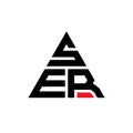SER triangle letter logo design with triangle shape. SER triangle logo design monogram. SER triangle vector logo template with red Royalty Free Stock Photo