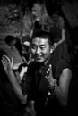 Sera Monastery Debating Monk enjoys clapping Lhasa Tibet