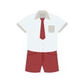 Seragam anak sd laki-laki, seragam sekolah dasar or elementary school uniform, flat icon design illustration vector