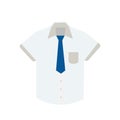 Seragam atasan anak smp, ikon kemeja putih sekolah menengah pertama, junior high school uniform icon - Vector