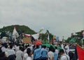 SERANG, BANTEN, INDONESIA - DECEMBER 10th, 2017: Demonstration action to care for Palestine