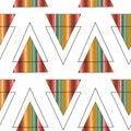 Serape and triangles seamless pattern. Geometric vector background. Traditional mexican. Native american poncho texture Royalty Free Stock Photo