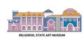 Serbia, Belgorod, State Art Museum travel landmark vector illustration