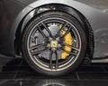 Serbia; Belgrade; April 2, 2017; The close up of Ferrari wheel;