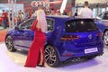 Serbia; Belgrade; April 2, 2017; New blue Volkswagen Golf R; the