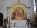 Serbia, Belgrade, St Mark Orthodox Church, tomb of Patriarch German, landscape orientation. Royalty Free Stock Photo