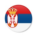 Serbia circle button icon. Serbian round badge flag. 3D realistic isolated vector illustration Royalty Free Stock Photo