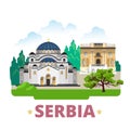 Serbia country design template Flat cartoon style