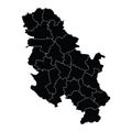 Serbia country map vector with regional areas