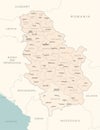 Serbia - detailed map with administrative divisions country