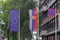 Serbia EU flags