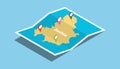 Serbia explore maps country nation with isometric style and pin location tag on top