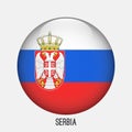 Serbia flag in circle shape. Royalty Free Stock Photo