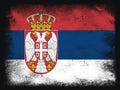 Serbia Flag design composition of exploding powder and paint, isolated on a black background for copy space. Colorful abstract Royalty Free Stock Photo