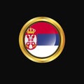 Serbia flag Golden button Royalty Free Stock Photo