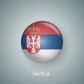 Serbia flag icon circle 3d gradient isolated Royalty Free Stock Photo