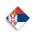 Rhombus vector flag of Serbia Royalty Free Stock Photo