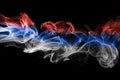 Serbia flag smoke