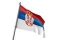 Serbia flag waving isolated white background 3D illustration Royalty Free Stock Photo