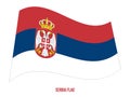 Serbia Flag Waving Vector Illustration on White Background. Serbia National Flag Royalty Free Stock Photo