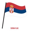 Serbia Flag Waving Vector Illustration on White Background. Serbia National Flag. Royalty Free Stock Photo