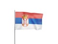 Serbia flag waving white background 3D illustration Royalty Free Stock Photo