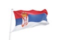 Serbia flag waving white background 3D illustration Royalty Free Stock Photo