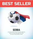 Serbia football or soccer ball. Football national team. Vector illustration Royalty Free Stock Photo