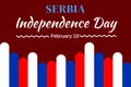 Serbia Independence Day wallpaper with colorful shapes and typography. February 15 is independence day of Serbia