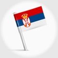 Serbia map pin flag. 3D realistic vector illustration Royalty Free Stock Photo