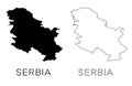 Serbia map silhouette Royalty Free Stock Photo