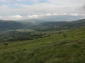 Serbia mountain Rtanj foggy weather green slopes and elevations