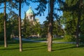 Serbia National Assembly view from Pionirski park, Belgrade, Serbia Royalty Free Stock Photo