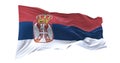 Serbia national flag waving isolated on white background. Royalty Free Stock Photo