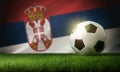 Serbia national team background with ball and flag