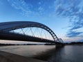Serbia, Novi sad, 04 July 2021:Zezelj bridge on Danube river in Novi Sad, Serbia. Royalty Free Stock Photo