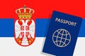 Serbia Passport. Serbian Flag Background. Vector illustration Royalty Free Stock Photo