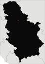 Detailed Serbia Silhouette map.