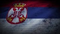 Serbia Realistic Flag, Old Worn Fabric Texture, 3D Illustration Royalty Free Stock Photo