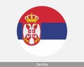 Serbia Round Circle Flag. Serbian Circular Button Banner Icon. EPS Vector Royalty Free Stock Photo