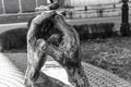 Serbia Subotica March 2019. Bronze statue dedicated to frenz sepa priest interlaced strong hands next to the Cathedral of Saint Royalty Free Stock Photo