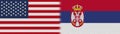 Serbia and United States Of America Fabric Texture Flag