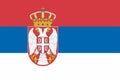 Serbia vector flag with small coat of arms.