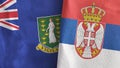 Serbia and Virgin Islands British two flags textile cloth 3D rendering
